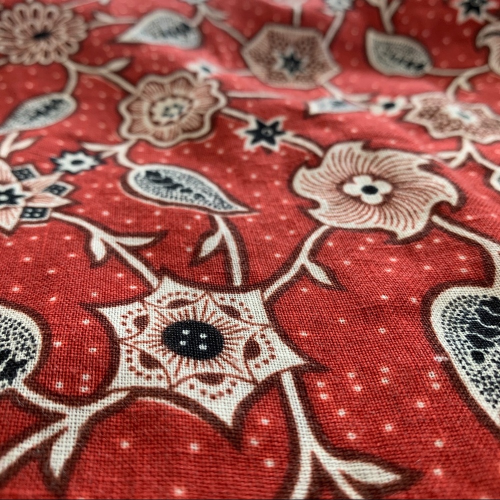 Isabel Marant Etoile Tempster Skirt (Sz FR 40) Linen Wrap Mini Floral Rust - Picture 12 of 16